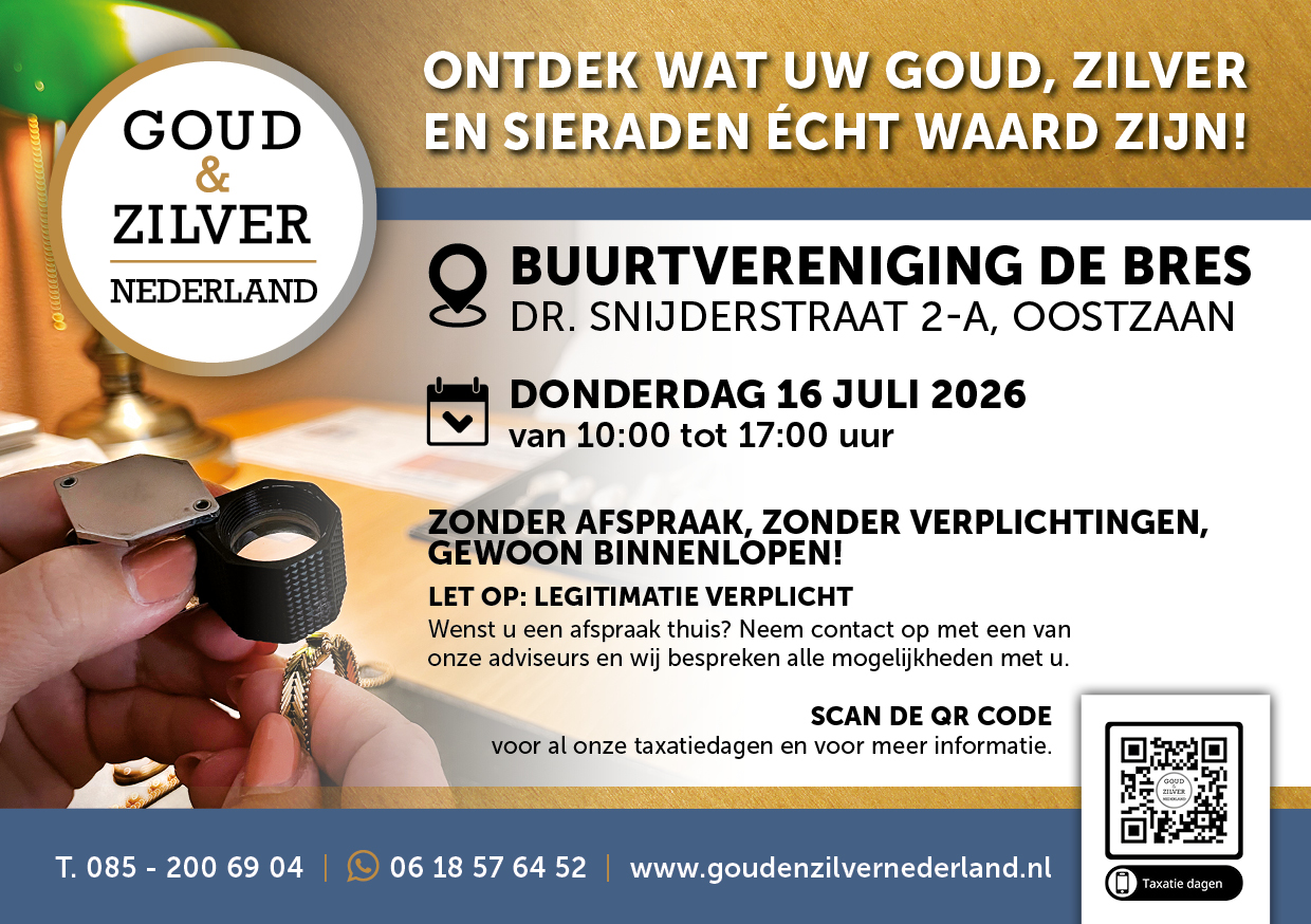 Buurtvereniging de Bres te Oostzaan : Gratis Taxatie en  Inkoop van o.a. Vintage, goud, zilver, sieraden en antiek.